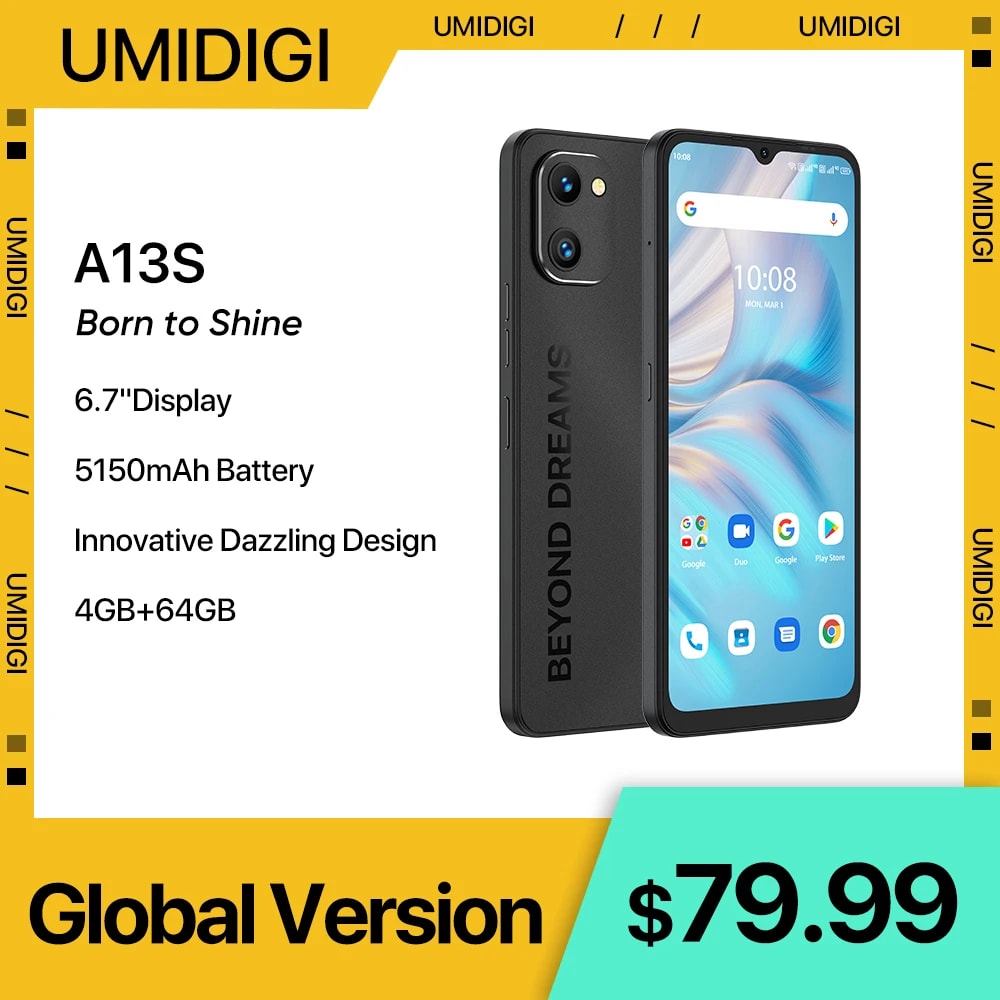 UMIDIGI A13S Android Smartphone 6.7 HD 4GB 64GB